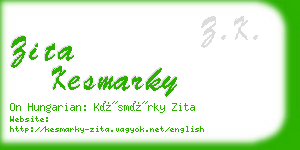 zita kesmarky business card